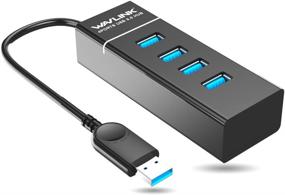 img 3 attached to 💻 Wavlink USB 3.0 4 Vertical Port Bus-Powered Hub for Windows Mac - Efficient Black Hub with 18cm Tail Cable