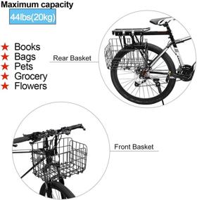 img 1 attached to 🚲 2-Pack Folding Rear Bike Basket | Rust-Proof Detachable Wire Mesh Bicycle Frame Basket | Front Hanging Bike Basket | Mountain Bike Cargo Rack with Fold-Up Design