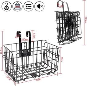 img 3 attached to 🚲 2-Pack Folding Rear Bike Basket | Rust-Proof Detachable Wire Mesh Bicycle Frame Basket | Front Hanging Bike Basket | Mountain Bike Cargo Rack with Fold-Up Design