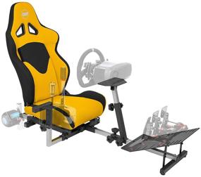 img 4 attached to 🎮 OpenWheeler GEN3 Racing Wheel Stand Cockpit - Yellow on Black | Logitech G923, G29, G920, Thrustmaster, Fanatec Compatible | Xbox One, PS4, PC Platforms