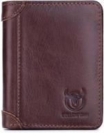 👛 bullcaptain genuine leather men's wallets: stylish, secure, and windows blocking accessories logo