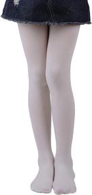 img 2 attached to Tights Opaque Footed Microfiber Comfortable Girls' Clothing for Socks & Tights