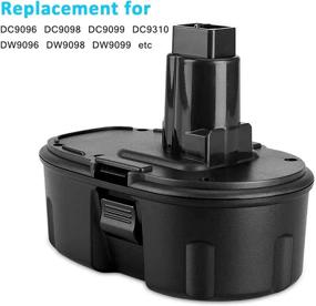 img 2 attached to 🔋 2Packs 3.6Ah Replacement Battery for Dewalt 18v XRP DC9096 DC9098 DC9099 DW9095 DW9096 DW9098 DE9038