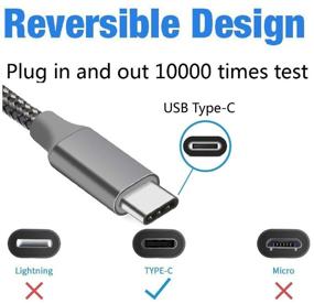 img 3 attached to 🔌 10FT 2ПАК USB-кабель Type C - очень длинный плетеный зарядный шнур для Samsung Galaxy S9 S8 Plus, Note 8, Google Pixel 2 XL, LG G7 V35 ThinQ, V30, Moto Z3 G6 X4, ZTE Blade Z Max X, OnePlus 6 5T 5, Sony - БЫСТРАЯ зарядка