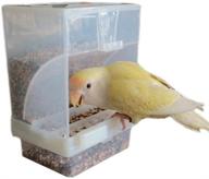 🐦 no mess pet feeder seed food container perch cage accessories for budgerigar canary cockatiel finch parakeet - hypeety automatic bird feeder logo