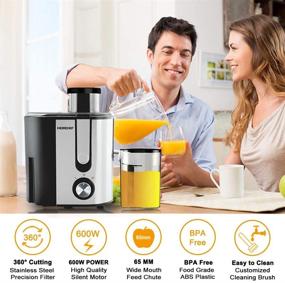 img 3 attached to 🥤 Powerful HERRCHEF Juicer Machines - High-Speed 600W Juice Extractor with 3'' Big Mouth Feed Chute, Anti-drip Design, and BPA-Free Stainless Steel Centrifugal Juicer - Effortlessly Extract Nutritious Juice from Various Fruits and Vegetables - Easy to Clean!