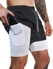 img 4 attached to FLYFIREFLY Men's Lightweight Gym Yoga Training Sport Shorts 7" - 2-in-1 Workout Running Shorts for Maximum Performance
