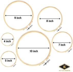 img 3 attached to 🪡 Enhanced Wood Embroidery Hoop with Rounded Edges (Set of 3, 8-Inch)