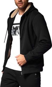 img 3 attached to Men's Fleece Jackets Sherpa Lined Sweatshirt - Heavyweight, Thick, and Warm with Zipper Pockets