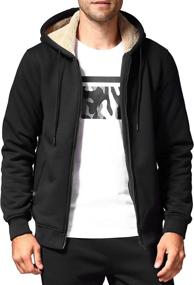 img 4 attached to Men's Fleece Jackets Sherpa Lined Sweatshirt - Heavyweight, Thick, and Warm with Zipper Pockets