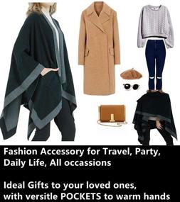 img 2 attached to Women's Travel Pocket Poncho Cardigan - Must-Have Seasonal Accessories