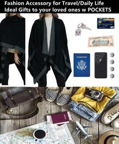 img 1 attached to Women's Travel Pocket Poncho Cardigan - Must-Have Seasonal Accessories