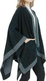 img 4 attached to Women's Travel Pocket Poncho Cardigan - Must-Have Seasonal Accessories