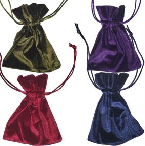 img 4 attached to Versatile 4 PCS Soft Felt Bags: Perfect Velvet 🎒 Cloth Bags for Tarot, Rune, Crystal, Dice - 4.7x5.5 inch