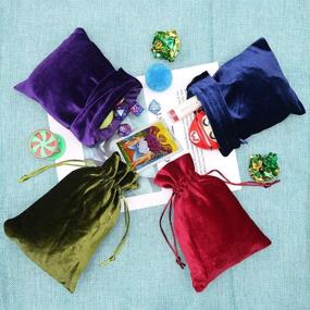 img 1 attached to Versatile 4 PCS Soft Felt Bags: Perfect Velvet 🎒 Cloth Bags for Tarot, Rune, Crystal, Dice - 4.7x5.5 inch