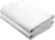 🚿 gilden tree premium waffle weave bath towels 2 pc set - luxurious, quick dry, and lint free towels in solid white color logo