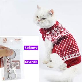 img 2 attached to Bolbove Pet Red Snowflake Turtleneck Sweater: Cozy Knitwear for Small Dogs & Cats