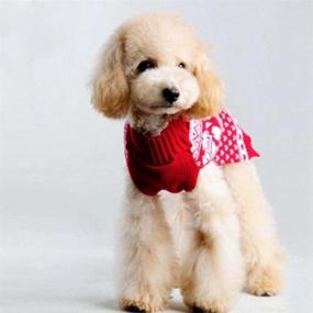 img 3 attached to Bolbove Pet Red Snowflake Turtleneck Sweater: Cozy Knitwear for Small Dogs & Cats