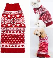 bolbove pet red snowflake turtleneck sweater: cozy knitwear for small dogs & cats logo