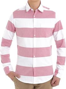 img 2 attached to Men's Casual Oxford Button-Down Shirt - Regular Fit Sleeve