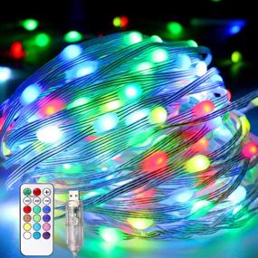 img 4 attached to 🎄 Aluan Christmas String Lights: 12 Modes 12 Colors Changing Fairy Lights with Remote & Timer - 100 LED 39.4ft USB Powered Lights for Bedroom, Wedding, Xmas Indoor Decor