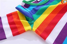 img 1 attached to LittleSpring Boys Girls Cotton 🌈 T-Shirt: Stylish Colorful Rainbow Stripe Tee