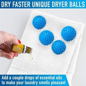 img 2 attached to 4-Pack Eco-Friendly Dryer Balls | Reusable Alternative to Liquid Fabric Softener and Wool Dryer Sheets | Shorten Drying Time | Anti-Static PVC | 1000 Loads Lifespan