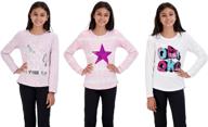 🌟 star ride t shirt multipack: girls' pink fuchsia antique tops, tees & blouses collection logo