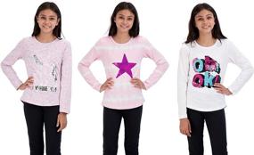 img 4 attached to 🌟 Star Ride T Shirt Multipack: Girls' Pink Fuchsia Antique Tops, Tees & Blouses Collection