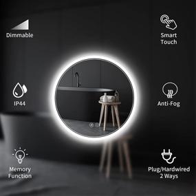 img 2 attached to 36-inch LED Round Bathroom Mirror by ISTRIPMF - Frameless Shatterproof Circle Vanity Mirrors with Anti-Fog, Dimmable Memory, CRI90 Backlit Lighting - Lighted Bathroom Mirror
