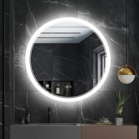 img 4 attached to 36-inch LED Round Bathroom Mirror by ISTRIPMF - Frameless Shatterproof Circle Vanity Mirrors with Anti-Fog, Dimmable Memory, CRI90 Backlit Lighting - Lighted Bathroom Mirror