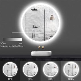 img 3 attached to 36-inch LED Round Bathroom Mirror by ISTRIPMF - Frameless Shatterproof Circle Vanity Mirrors with Anti-Fog, Dimmable Memory, CRI90 Backlit Lighting - Lighted Bathroom Mirror