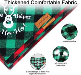 img 1 attached to 🎄 2 Pack Christmas Dog Plaid Bandanas by LayziePaw - Double Layered Pet Scarf Triangle Bibs for Medium and Large Dogs