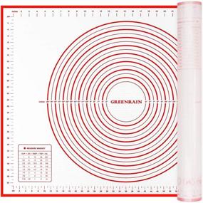 img 4 attached to 🍪 GREENRAIN XXL Silicone Pastry Mat: Non Stick Baking, Fondant, Counter, Dough Rolling & Oven Liner- 24''(W) x 32''(L)