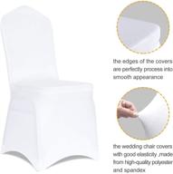 💫 premium taniash 12 pcs stretch spandex white chair covers: ideal for hotels, restaurants, wedding banquets, and parties logo