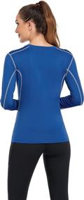 img 2 attached to 🏃 WANAYOU Women's Compression Shirt: Stay Dry, Run Longer with Long Sleeve Athletic T-Shirt