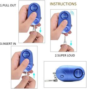 img 3 attached to Stay Protected Everywhere with the MYPRINCESS Portable Self Defense Personal Alarm 3 Pack: Ideal for Women, Men, Students, Elderly, and Children (Silver Champagne Blue)