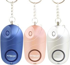 img 4 attached to Stay Protected Everywhere with the MYPRINCESS Portable Self Defense Personal Alarm 3 Pack: Ideal for Women, Men, Students, Elderly, and Children (Silver Champagne Blue)