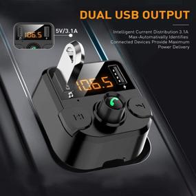 img 3 attached to 🚗 Bluetooth FM Transmitter for Car with BT 5.0, 3.1A Adapter & Hands-Free Calls - Music Player, Charger Kit, 2 USB Ports and U Disk/TF Card Support