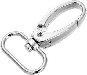 img 1 attached to 🦞 Set of 20 Large Metal 1.8 inch Lobster Clasps with Swivel Trigger Clips and 3/4 Inch Internal Width Oval Ring - Silvery Curved Ring (3/4 inch)