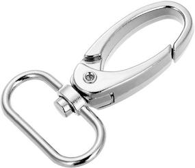 img 2 attached to 🦞 Set of 20 Large Metal 1.8 inch Lobster Clasps with Swivel Trigger Clips and 3/4 Inch Internal Width Oval Ring - Silvery Curved Ring (3/4 inch)