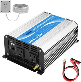 img 4 attached to GIANDEL 600W Pure Sine Wave Power Inverter 12V DC to 110V 120V - Remote Control, Dual AC Outlets, USB Port - Ideal for RVs, Cars, Solar Systems, Emergencies