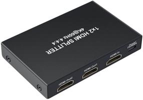 img 4 attached to DTECH 4K HDMI Splitter: 1x2 Port for Dual Monitor Sharing/Duplicating UHD Video - 60hz, HDR, 18Gbps, HDCP 2.2, EDID, 3D - HDMI 2.0 Technology