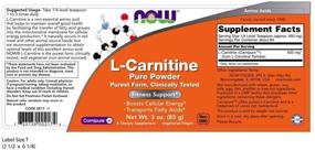 img 3 attached to L-Carnitine Tartrate Pure Powder by NOW Supplements - Boost Cellular Energy, Essential Amino Acid, 3-Ounce