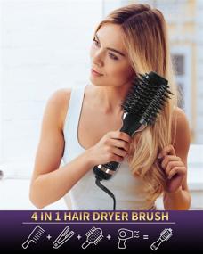 img 3 attached to 💇 4 in 1 Hair Dryer Brush Styler with Negative Ionic - Perfect Hair Dryer and Styling Tool Gift for Women