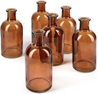 🏺 serene spaces living amber bud vases, apothecary jars, and decorative glass bottles: elegant centerpieces for wedding reception and home decor - set of 6 logo