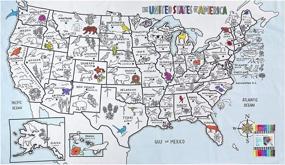 img 4 attached to 🌎 Интерактивная раскраска и изучение столешница карты США: Включает маркеры с вымываемыми чернилами