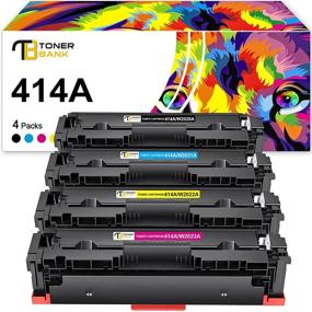 img 4 attached to Высококачественный тонер-бак совместимый с картриджем для принтера HP 414A 414X 414 W2020A - 4 шт. (Черный Циан Маджента Желтый) для цветного принтера Pro MFP M479fdw M454dw M479fdn M454dn M479 Laser Printer Ink.