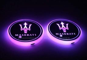 img 2 attached to 2 шт. Светильники для держателя кубка LED для Maserati - 7 цветов изменения USB-зарядный коврик светящегося держателя кубка, светодиодная лампа внутренней атмосферы для Maserati - улучшенный SEO.