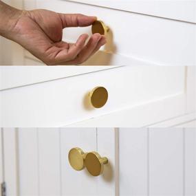 img 2 attached to 🔑 Premium 6-Pack BINO Cabinet Knobs - 1.22" Diameter Brass Dresser Knobs for Drawer Pulls and Handles